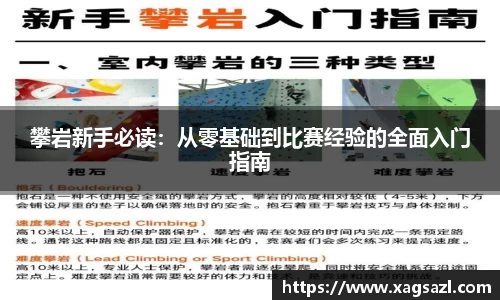 攀岩新手必读：从零基础到比赛经验的全面入门指南